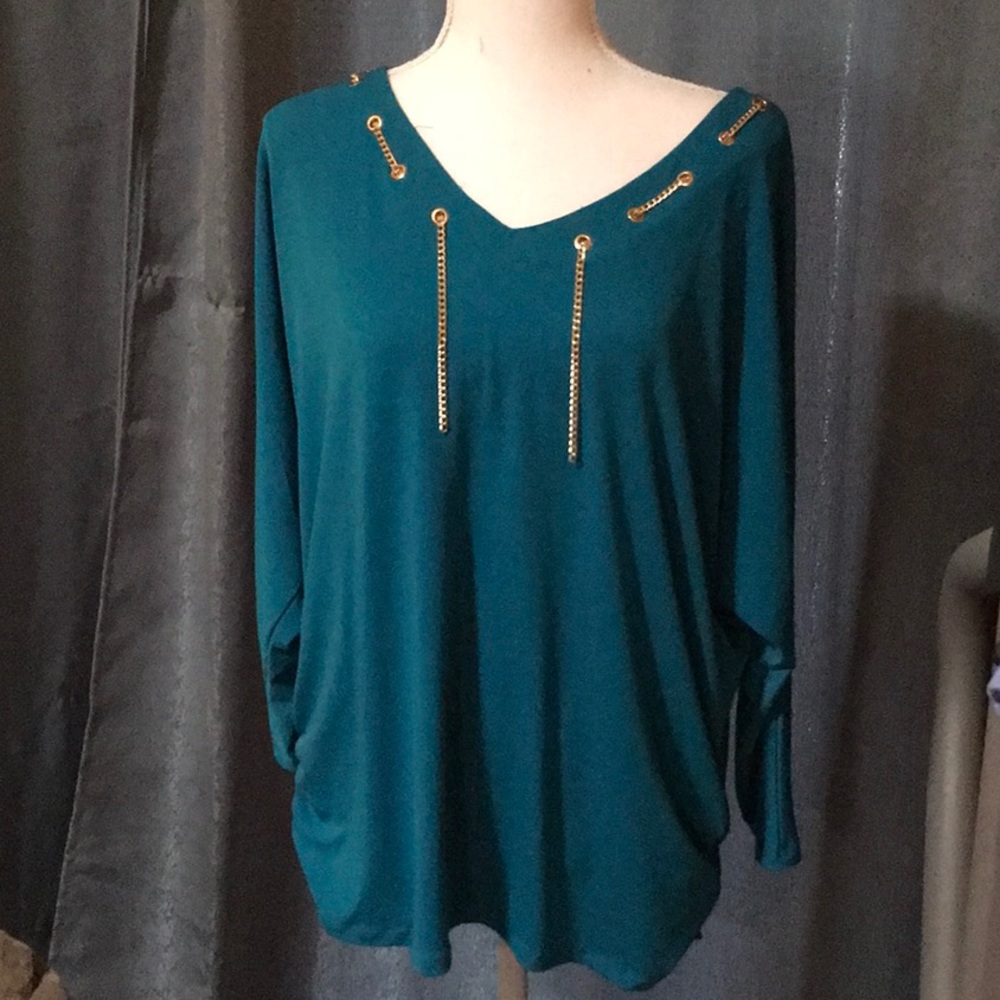 JM Collection Teal shirt